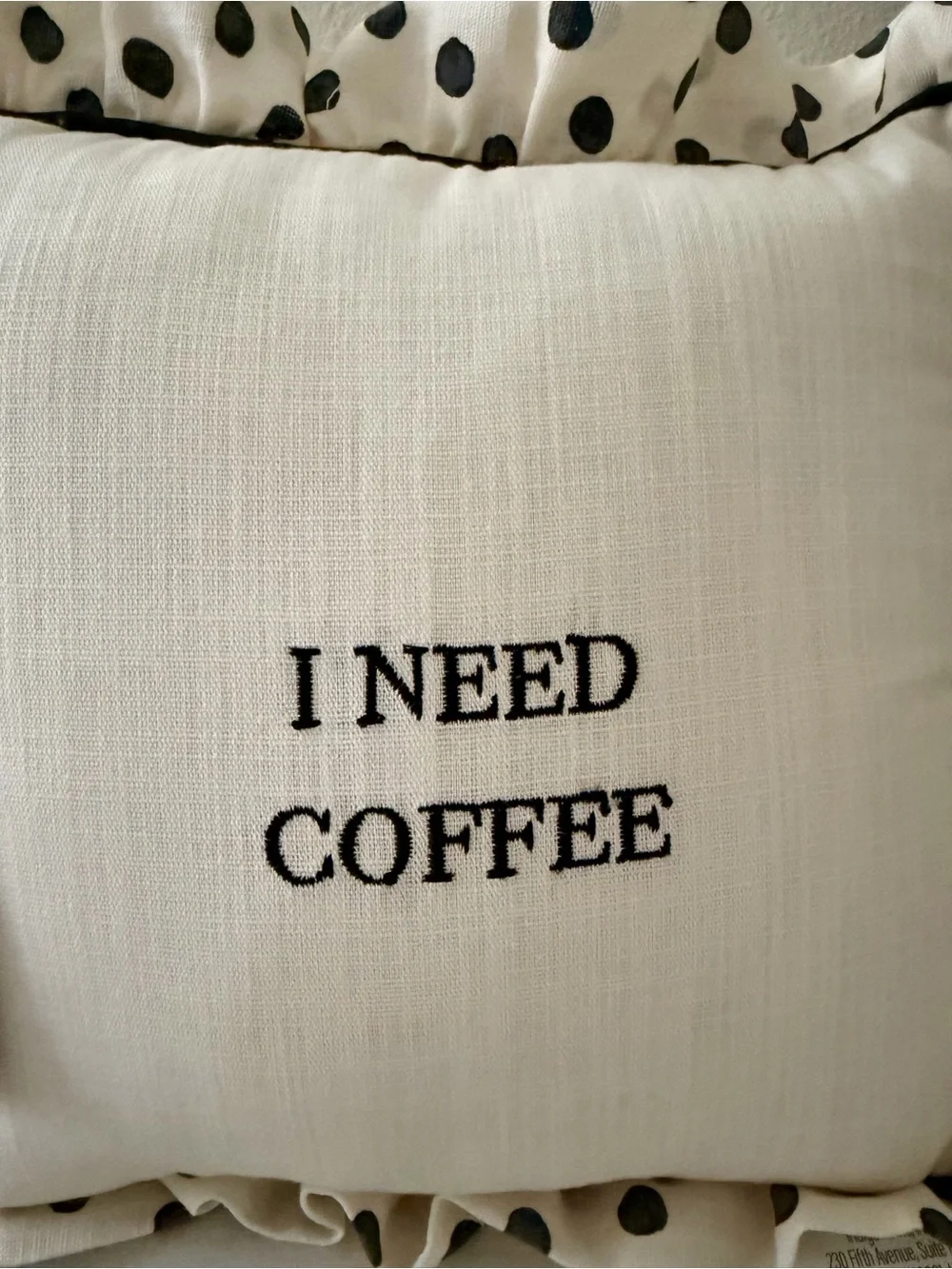 I need coffee Pillow Ruffles Valeria Amelia NWT tik tok viral